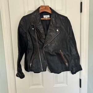 & OtherStories Black Leather Biker Jacket